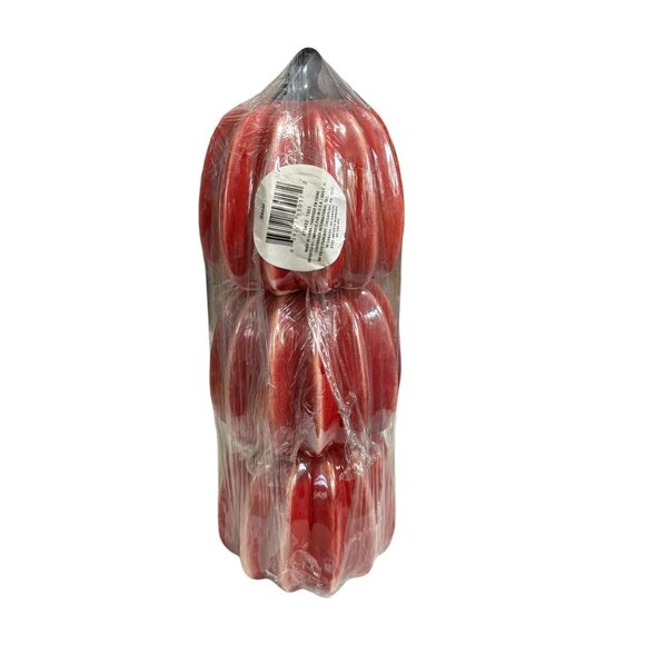 Pearlized Decorative Harvest Red Ceramic Pumpkins Décor Set Of 3 - Picture 6 of 7